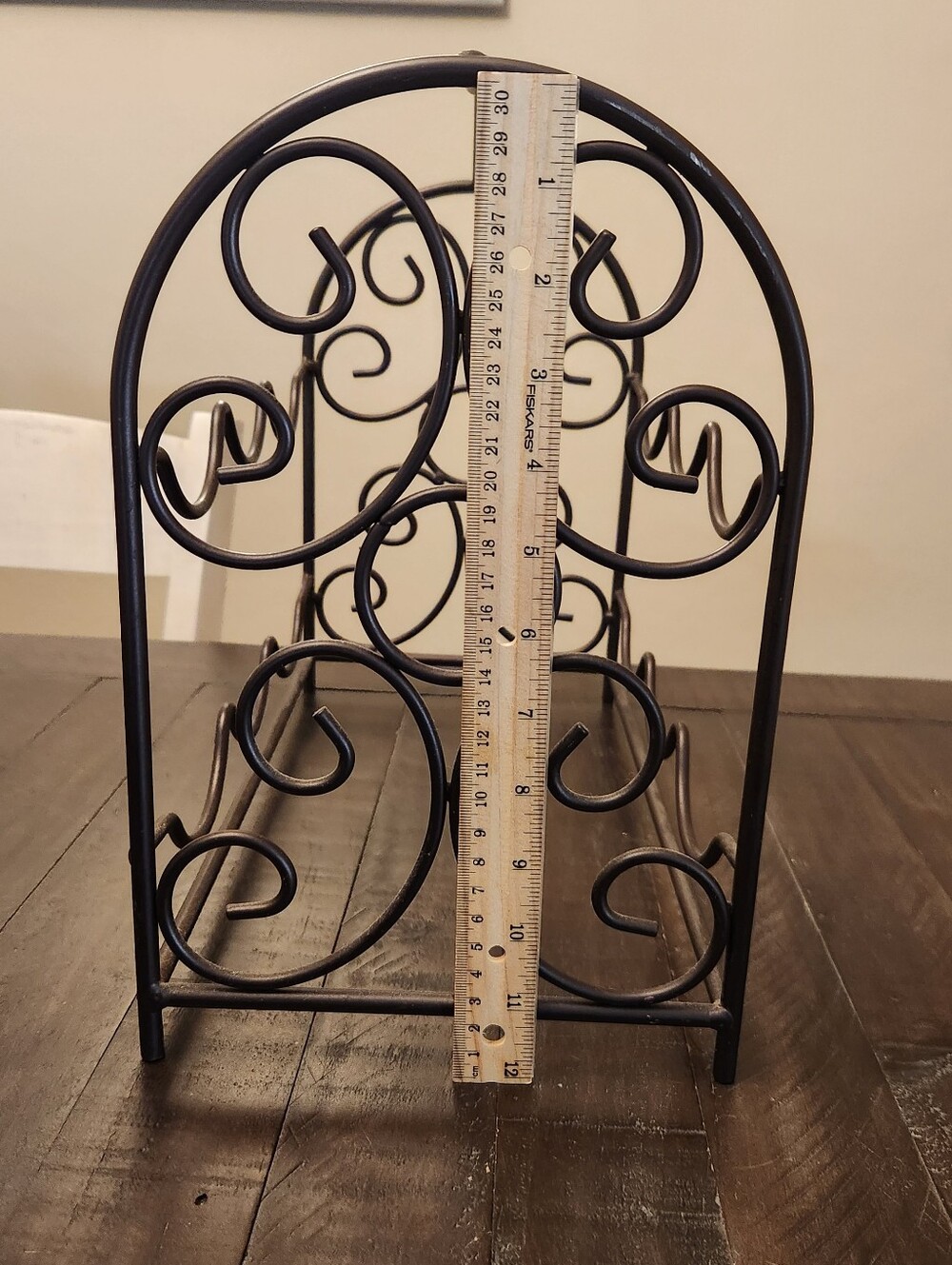 Rustic Wrought Iron Countertop Wine Rack - Picture 4 of 4